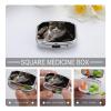 Tabby Cat Pill Box 2 Compartment Portable Travel Pill Case with Mirror Square Metal Medicines Storage Container Pocket Medicine Box to Hold Vitamins Fish Oil view 3