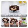 Cute Pug Pill Box 2 Compartment Portable Travel Pill Case with Mirror Square Metal Medicines Storage Container Pocket Medicine Box to Hold Vitamins Fish Oil view 3