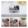 Howling Wolf Pill Box 2 Compartment Portable Travel Pill Case with Mirror Square Metal Medicines Storage Container Pocket Medicine Box to Hold Vitamins Fish Oil view 3