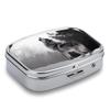 Howling Wolf Pill Box 2 Compartment Portable Travel Pill Case with Mirror Square Metal Medicines Storage Container Pocket Medicine Box to Hold Vitamins Fish Oil view 4