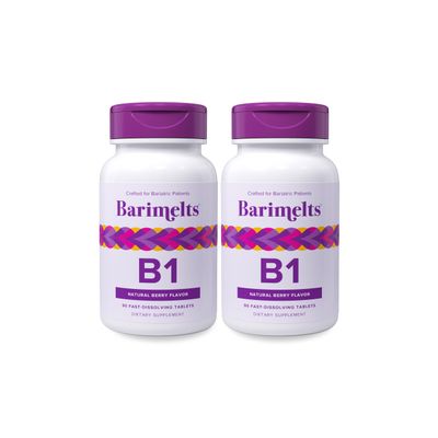 BariMelts Vitamin B1, 180 Fast-Dissolving Tablets (6-Month Supply), Sugar-Free Bariatric Vitamins for Women, Natural Berry Flavor