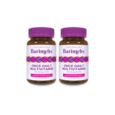 BariMelts Once Daily Bariatric Multivitamin with Iron, 120 Easy-Swallow Caplets (4-Month Supply), Multivitamin for Women, Multimineral Complex, Supports Nutrition After Bariatric Surgery