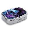 Purple Dragon Pill Box 2 Compartment Portable Travel Pill Case with Mirror Square Metal Medicines Storage Container Pocket Medicine Box to Hold Vitamins Fish Oil view 4