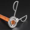 AHGDDA Stainless Steel Cigar Cutter, Triple Blade Windmill Design, Precision Guillotine Scissors for Large Ring Gauge, Gold and Silver(A) view 3