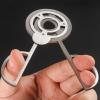 AHGDDA Stainless Steel Cigar Cutter, Triple Blade Windmill Design, Precision Guillotine Scissors for Large Ring Gauge, Gold and Silver(A) view 4