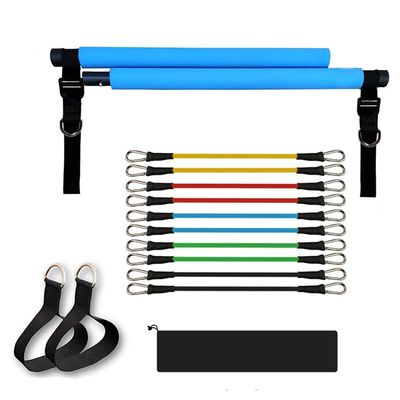 150LB Adjustable Pilates Bar Set with 5 Resistance Bands Portable Gym Stick for Full Body Workout Yoga Home Ftiness