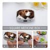 Cute Beagle Pill Box 2 Compartment Portable Travel Pill Case with Mirror Square Metal Medicines Storage Container Pocket Medicine Box to Hold Vitamins Fish Oil view 3