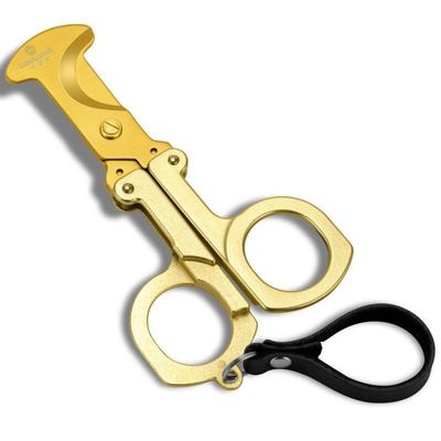 EAMOM Cigar Cutter Stainless Steel Guillotine Double Cut Scissors with Leather Case Key Ring Portable Metal Slicer(B)