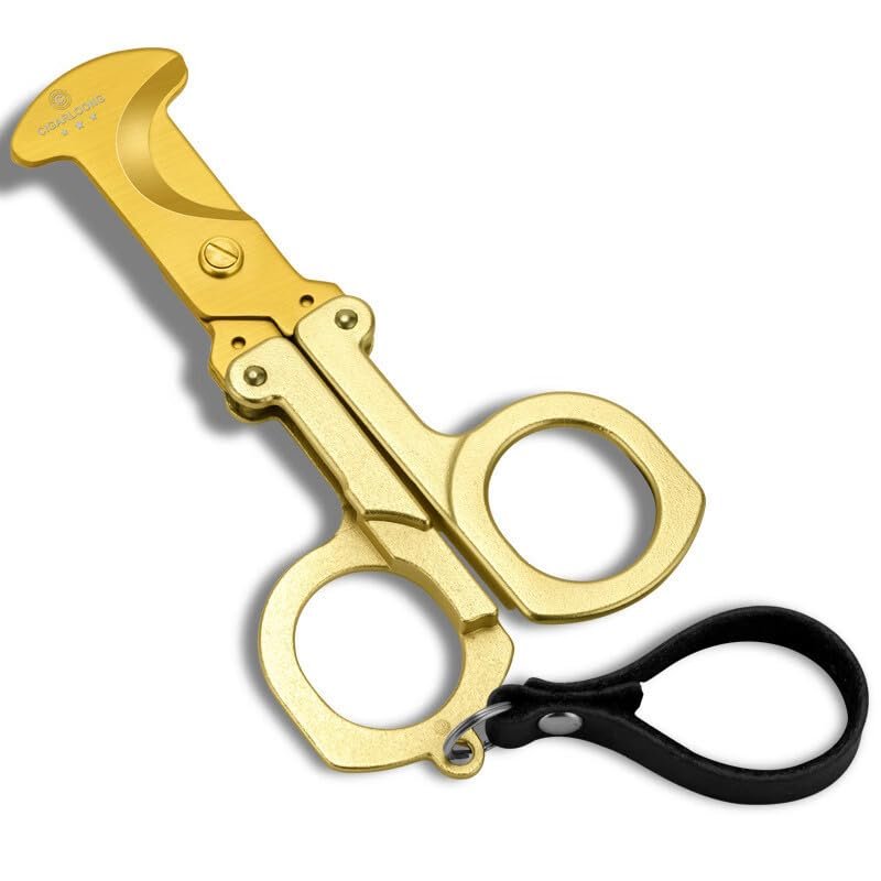 EAMOM Cigar Cutter Stainless Steel Guillotine Double Cut Scissors with Leather Case Key Ring Portable Metal Slicer(B)