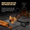 EAMOM Cigar Cutter Stainless Steel Guillotine Double Cut Scissors with Leather Case Key Ring Portable Metal Slicer(B) view 2