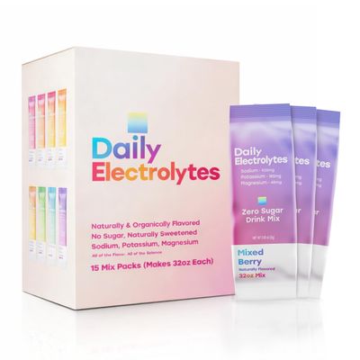 Daily Electrolytes Jumbo Sticks Electrolytes Powder Packets 7 Flavors Sugar Free Hydration Packets Electrolyte Liquid Daily IV Drink Mix with Himalayan Pink Salt