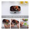 Chinese Dragon Pill Box 2 Compartment Portable Travel Pill Case with Mirror Square Metal Medicines Storage Container Pocket Medicine Box to Hold Vitamins Fish Oil view 3