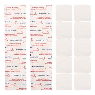 LOORGVEL 100pcs Square Clear Bandages: Gentle Breathable Wound Dressing Tape - Transparent Adhesive Bandage for Scar Prevention - Outdoor Travel Essentials