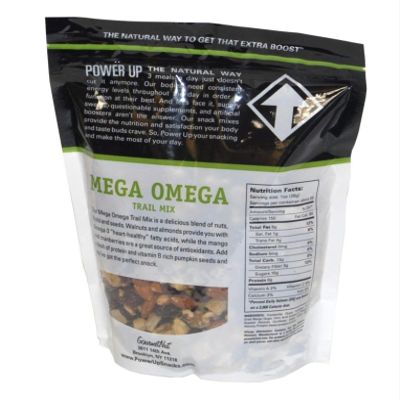 Mega Omega Trail Mix compatible with power up trails mix, 26 oz Reusable Bag