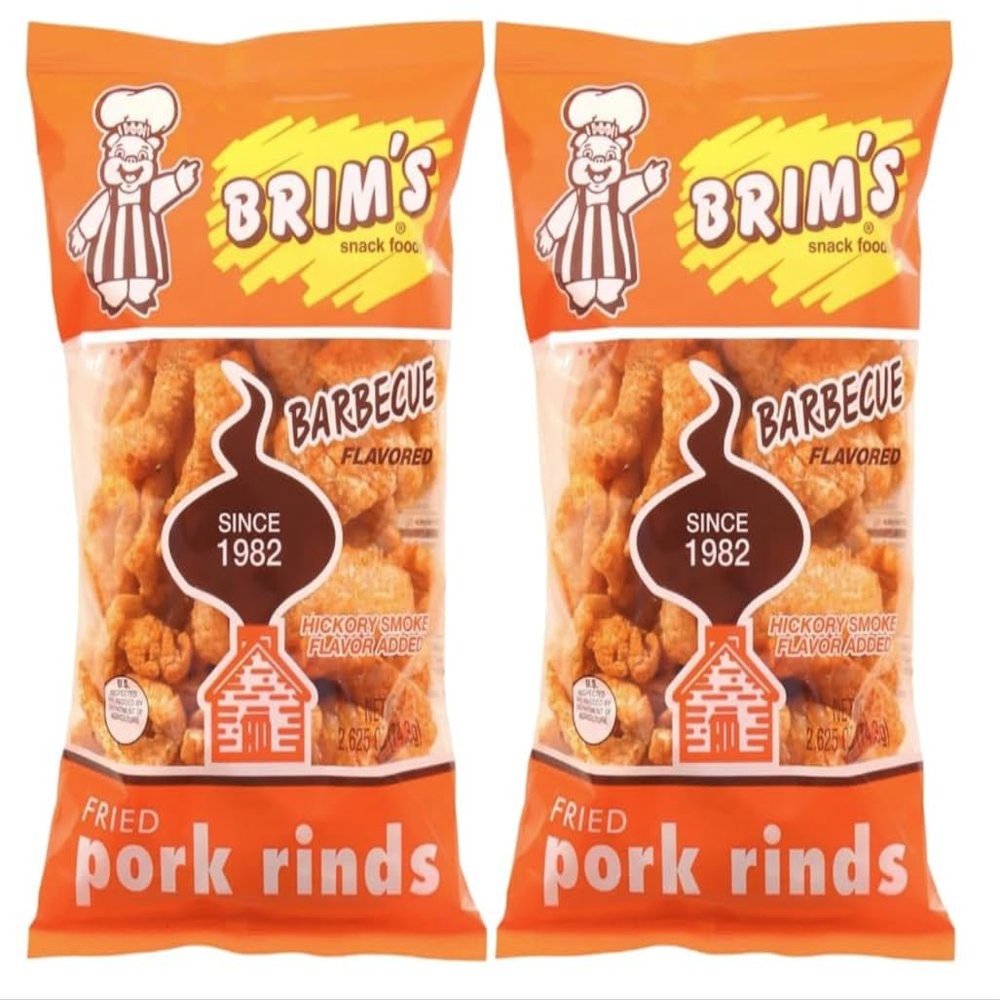 Brim's Barbecue Flavored Fried Pork Rinds (2 Pack)