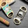 AHGDDA Cigar Cutter Portable Travel Stainless Steel Shell Pattern Slicer Metal Scissors 24K Gold Plated Tool(D) view 3