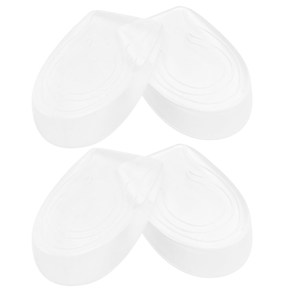 HOMSFOU Gel Height Increase Insoles for Women, 2 Pairs Silicone Heel Support Pads Shock Absorption and Anti-Skid Design, Invisible Soft Foot Protection Inserts for Daily Wear and High