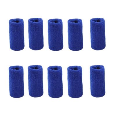 10Pcs Sports Finger Sleeves Arthritis Pain Relief Compression Finger Brace Splint Basketball Volleyball Training Elastic Support Protector for Sports Basketball Baseball Royal Blue