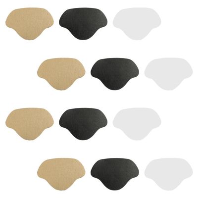 VICASKY 12 Pairs Self-Adhesive Heel Grips and Shoe Heel Cushions Non-Slip Breathable Pads for Blister Prevention and Shoe Hole Mending in Black, Yellow, and White