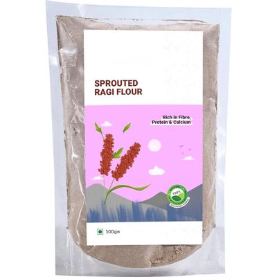 500gm Sprouted Ragi Flour (Madua/Nachni aata)| 100% Natural | Fibre, Protein and Iron Rich | Nutrient-rich food | Finger Millet Flour- 0.5 Kg