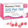 Pen Tips 32G x 4mm(5/32") Universal Fit, SterileUltra-Thin Wall Technology. Comfortable and Precise100 Count view 1