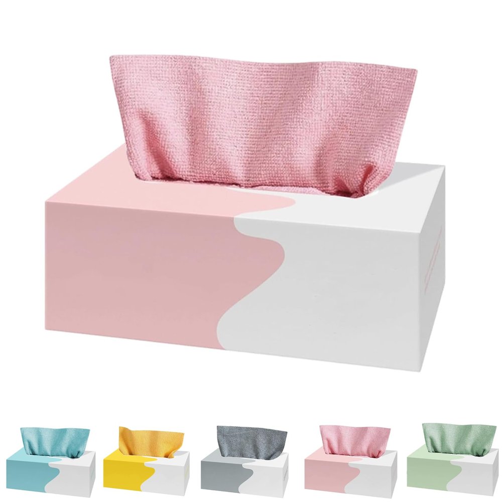 20-Pack Pull-Out Cleaning Cloths, Reusable Microfiber Cleaning Cloths, Super Absorbent Microfiber Cleaning Cloth in Box, Lint-Free for Kitchen Car Care Home Dusting (Pink)