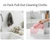20-Pack Pull-Out Cleaning Cloths, Reusable Microfiber Cleaning Cloths, Super Absorbent Microfiber Cleaning Cloth in Box, Lint-Free for Kitchen Car Care Home Dusting (Pink) view 2