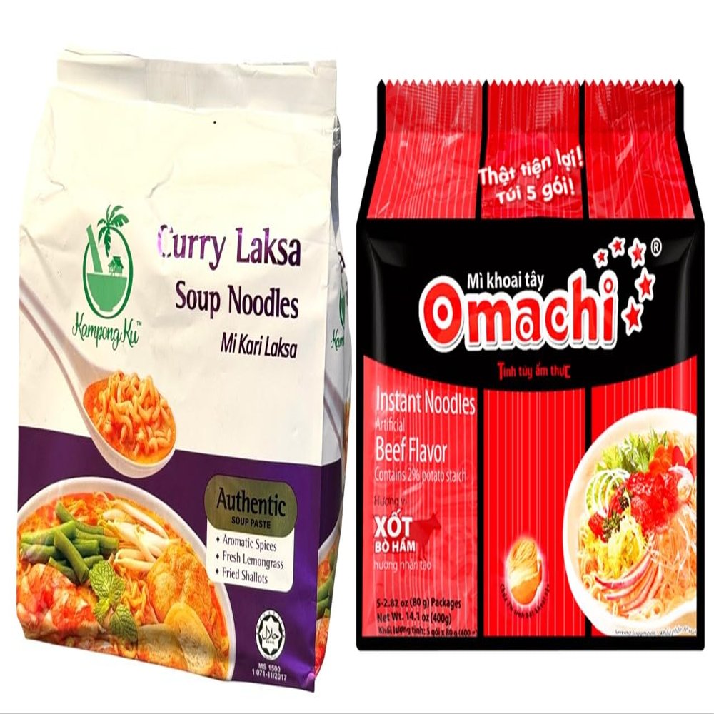 Asia Style Instant Noodles (COMBO, CURRY LAKSA INSTANT NOODLES)