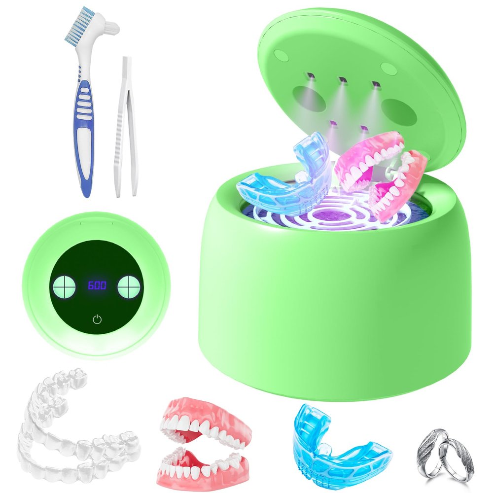 Dlindo Denture Cleaner Brush Dental Retainer Cleaning (Green)