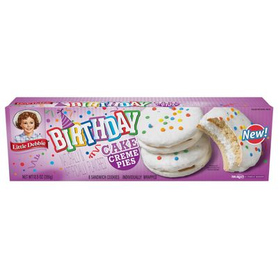 Little Debbie, Birthday Cake Oatmeal Creme Pies, 12.5 Ounce