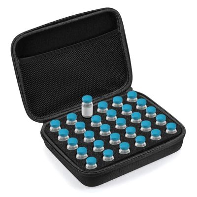 10ml Insulin Vial Refrigerator Storage Box with Mesh Bag Organizer for Small Medicines Bottles Injection Supplies(30 grids)