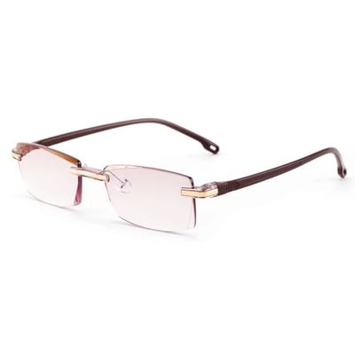 Dianaily Auto Focus Glasses Self Adjusting for Women Men, Intelligent Dual Focus Glasses Clearer Vision, Less Eye Strain (Brown,+2.0/200)