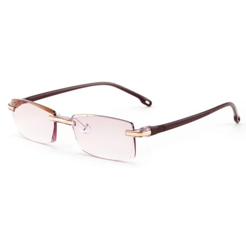 Dianaily Auto Focus Glasses Self Adjusting for Women Men, Intelligent Dual Focus Glasses Clearer Vision, Less Eye Strain (Brown,+2.0/200)