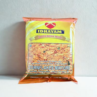 Idhayam Cornflakes Mixture 340g (12 oz) Crunchy Spiced Cornflake Snack Mix South Indian Style Savory Mixture Ready to Eat