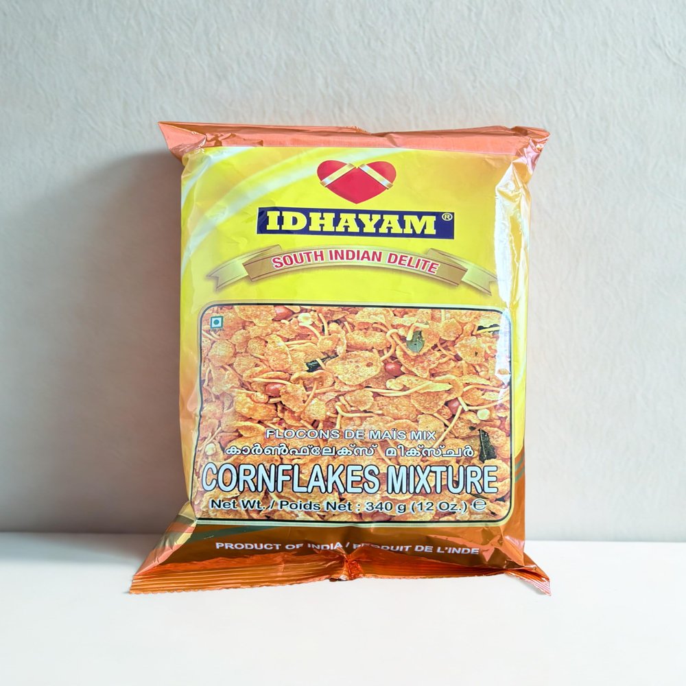 Idhayam Cornflakes Mixture 340g (12 oz) Crunchy Spiced Cornflake Snack Mix South Indian Style Savory Mixture Ready to Eat