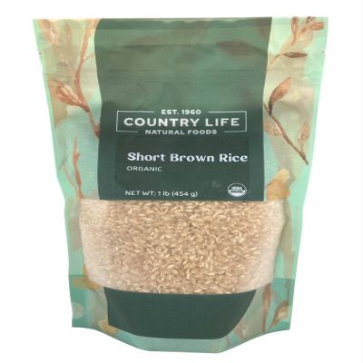 Country Life Organic Short Grain Brown Rice 25 lb - Medium Grain, Non-GMO, Vegan, High Fiber, Gluten-Free