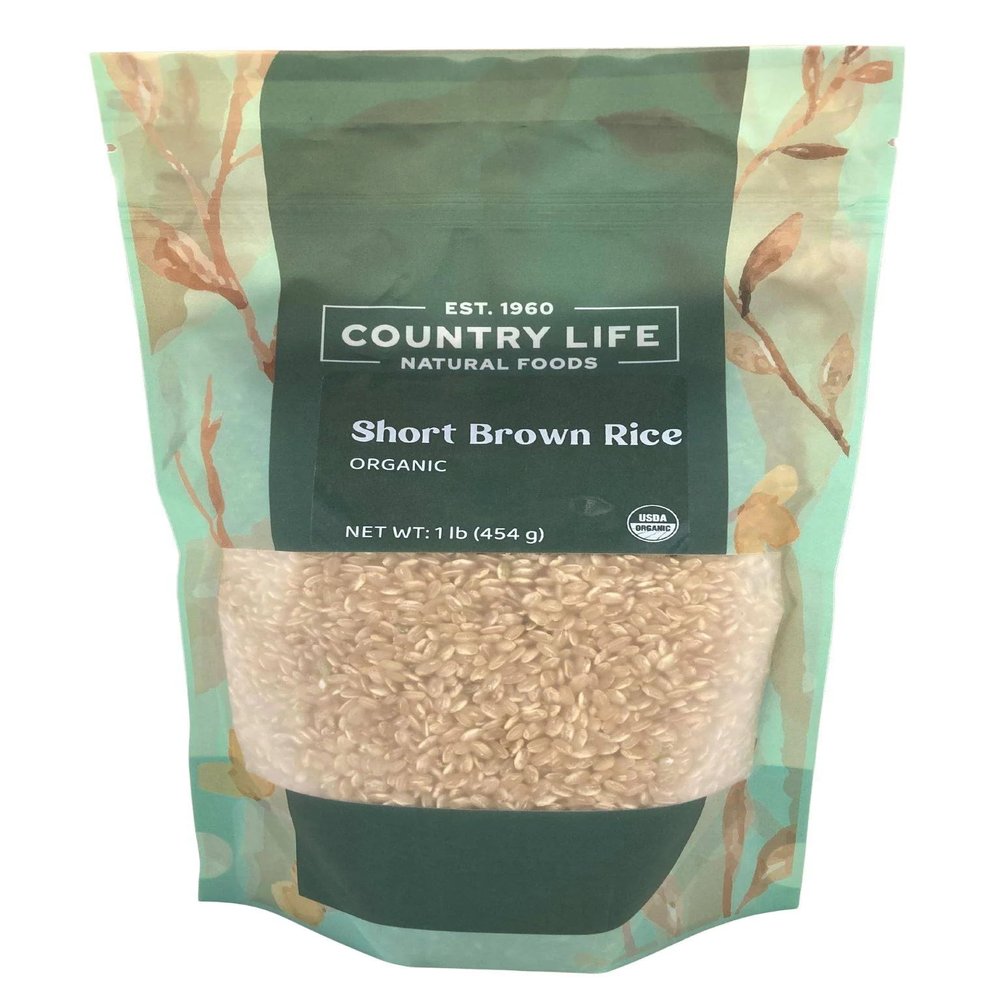 Country Life Organic Short Grain Brown Rice 25 lb - Medium Grain, Non-GMO, Vegan, High Fiber, Gluten-Free