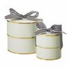 Gift Wrap Co. Nested Gift Box 2-Piece Set Round Designer Boxes with Lids, Large and Small, Soft Green view 1
