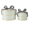 Gift Wrap Co. Nested Gift Box 2-Piece Set Round Designer Boxes with Lids, Large and Small, Soft Green view 2