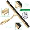 Stainless Steel Squeegee for Shower Doors, All-Purpose Shower Squeegee for Bathroom, Window and Car Glass, 10 Inches Brushed Gold view 4