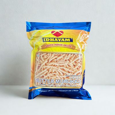Idhayam Butter Murukku 340g (12 oz) Crispy Rice Flour Snack South Indian Style Savory Snack Crunchy Tea Time Treat