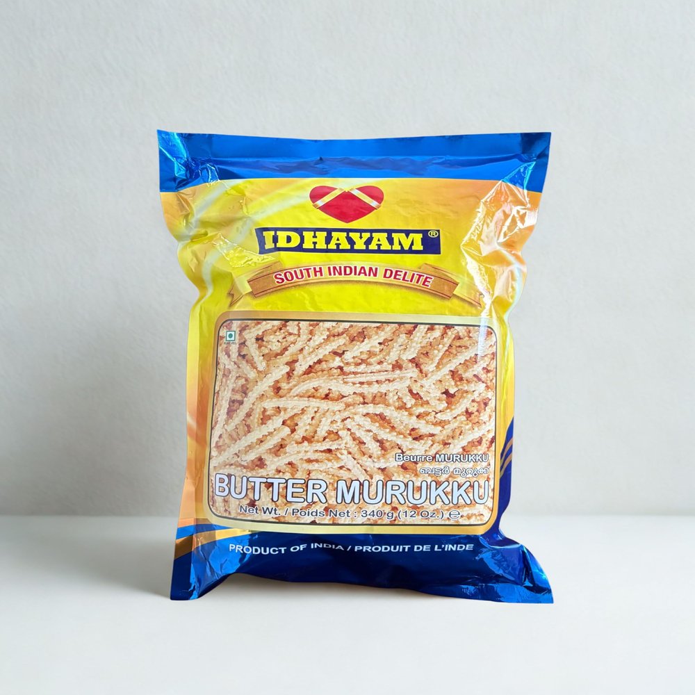 Idhayam Butter Murukku 340g (12 oz) Crispy Rice Flour Snack South Indian Style Savory Snack Crunchy Tea Time Treat