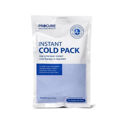 1 Count - Procure Instant Ice Cold Packs (6" x 9") Disposable Cold Compress Therapy for First Aid, Minor Sprains, Strains, Inflammation, Toothache, Swelling - for Athletes & Outdoor Activities