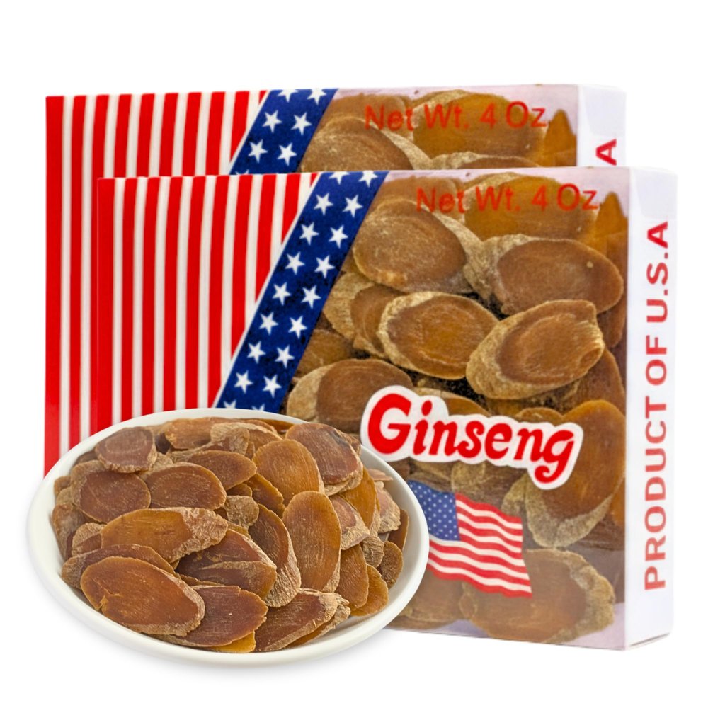 2 Boxes of Korean Red Ginseng Slice - 5 Year Red Panax Ginseng Root Slice, Organic Red Panax Ginseng for Men & Woman, Ginseng Rojo Coreano Perfect for Tea, Soup and Daily Use (8 Ounce)