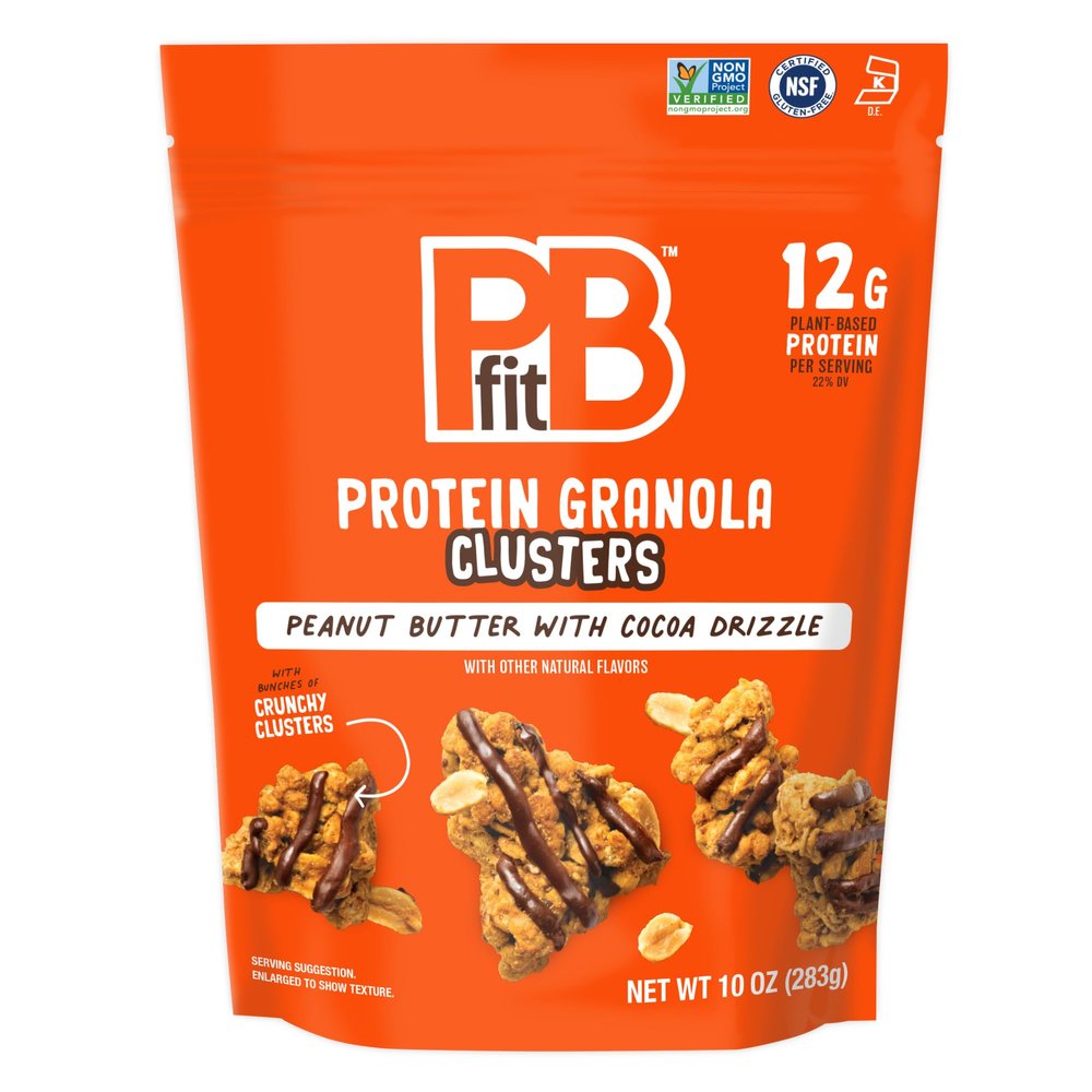 PBfit Protein Granola Clusters 10 Oz, Cocoa Drizzle, 12g Protein