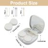 Auvotuis Contact Lens Case Travel Kit with Mirror and Remover Tool, Leakproof Portable Solution Bottle and Tweezers, Essential Eye Care Set for Daily Use (White) view 2