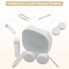 Auvotuis Contact Lens Case Travel Kit with Mirror and Remover Tool, Leakproof Portable Solution Bottle and Tweezers, Essential Eye Care Set for Daily Use (White) view 3