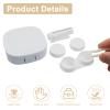 Auvotuis Contact Lens Case Travel Kit with Mirror and Remover Tool, Leakproof Portable Solution Bottle and Tweezers, Essential Eye Care Set for Daily Use (White) view 4