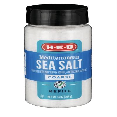 HEB Seasonings & Rubs- 1 pack (Coarse Mediterranean Sea Salt Refill 14oz)