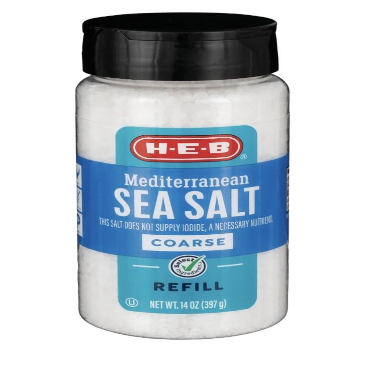 HEB Seasonings & Rubs- 1 pack (Coarse Mediterranean Sea Salt Refill 14oz)